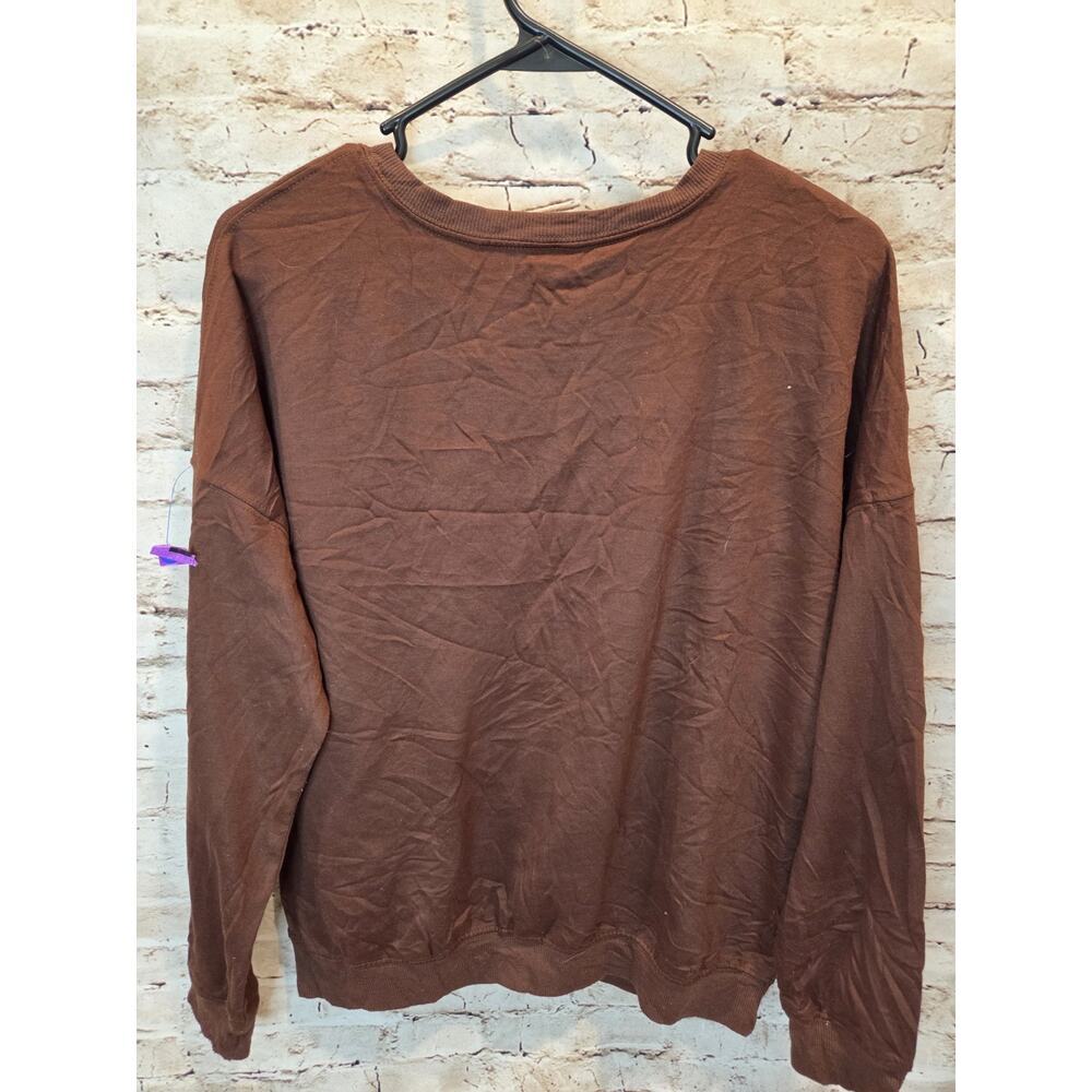 Disney Womens Brown Sweatshirt Winnie The Pooh "Livin' Bother Free" Size M - Picture 4 of 4